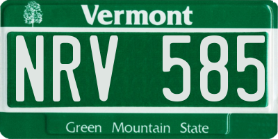 VT license plate NRV585