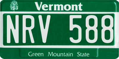 VT license plate NRV588