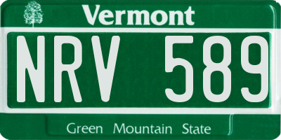 VT license plate NRV589