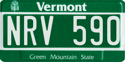 VT license plate NRV590