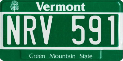 VT license plate NRV591