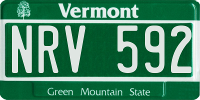 VT license plate NRV592
