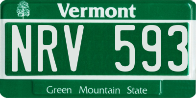 VT license plate NRV593