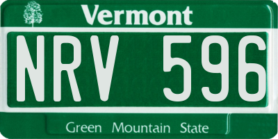 VT license plate NRV596