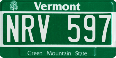 VT license plate NRV597