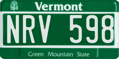 VT license plate NRV598