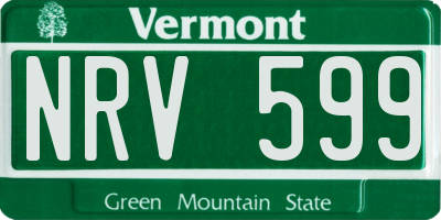 VT license plate NRV599