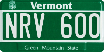VT license plate NRV600