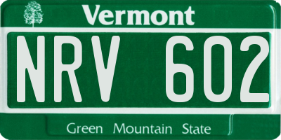 VT license plate NRV602
