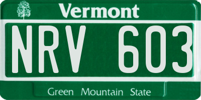 VT license plate NRV603