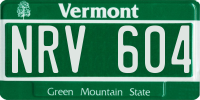 VT license plate NRV604