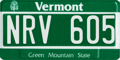 VT license plate NRV605
