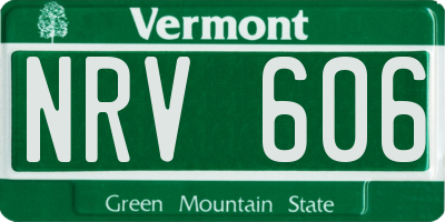 VT license plate NRV606