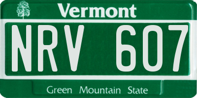 VT license plate NRV607