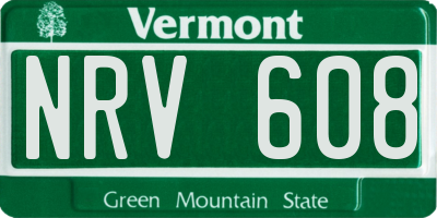 VT license plate NRV608