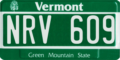 VT license plate NRV609