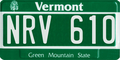 VT license plate NRV610