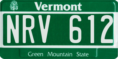 VT license plate NRV612