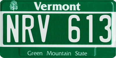 VT license plate NRV613