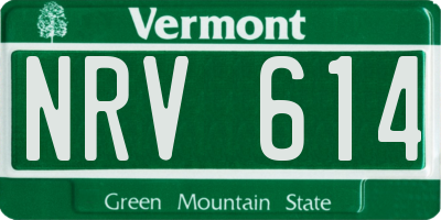 VT license plate NRV614