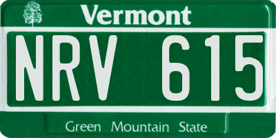 VT license plate NRV615