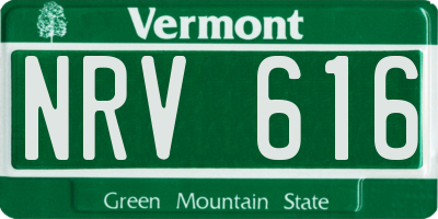VT license plate NRV616