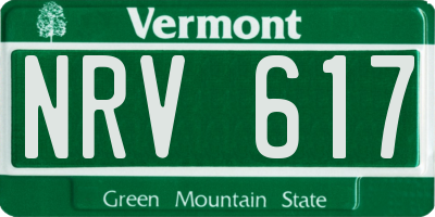 VT license plate NRV617