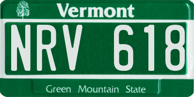 VT license plate NRV618