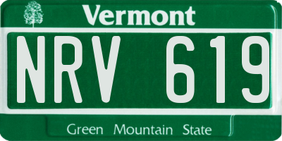 VT license plate NRV619