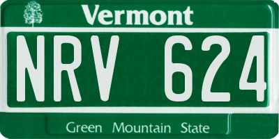 VT license plate NRV624