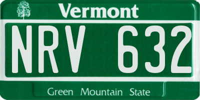 VT license plate NRV632