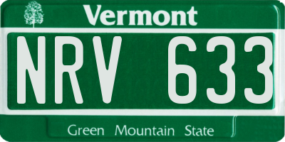 VT license plate NRV633