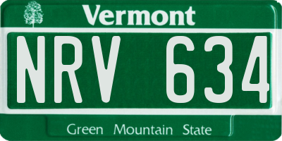 VT license plate NRV634