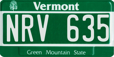 VT license plate NRV635