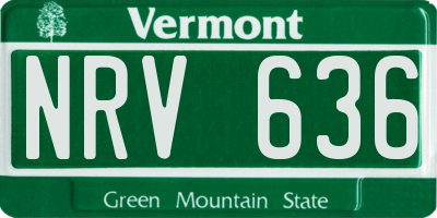 VT license plate NRV636