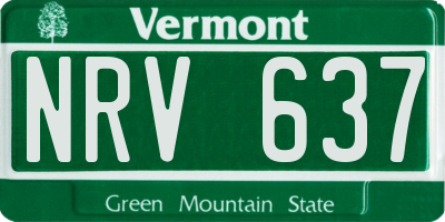 VT license plate NRV637