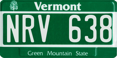 VT license plate NRV638