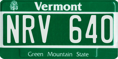 VT license plate NRV640