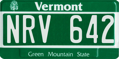 VT license plate NRV642