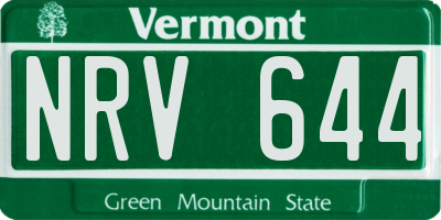 VT license plate NRV644