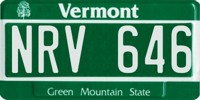VT license plate NRV646