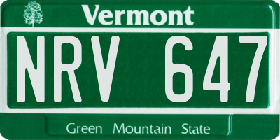 VT license plate NRV647