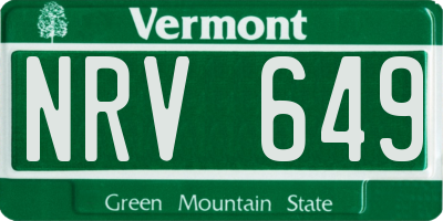 VT license plate NRV649