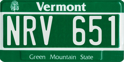 VT license plate NRV651