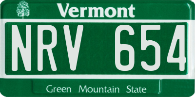 VT license plate NRV654