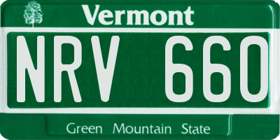 VT license plate NRV660