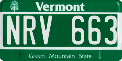 VT license plate NRV663