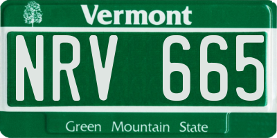 VT license plate NRV665