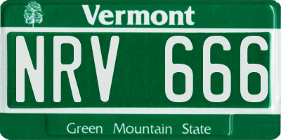 VT license plate NRV666
