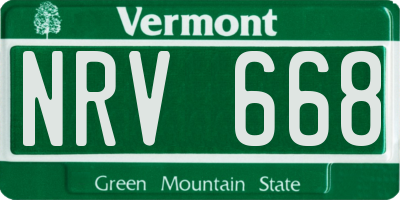 VT license plate NRV668